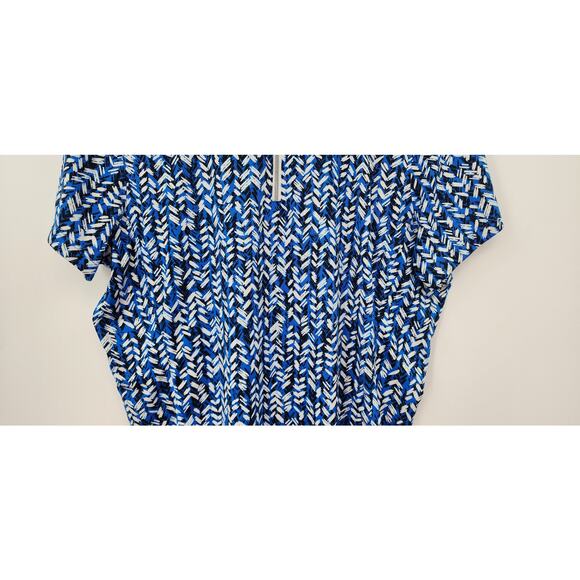 Tail White Lable 1/4 Zip Blue White Black Polo Top Tee Size Large - Picture 4 of 7